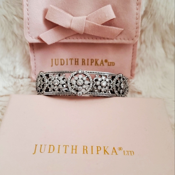 Judith Ripka Jewelry - Judith Ripka Hinged Floral Garland Cuff Bracelet. RETIRED
